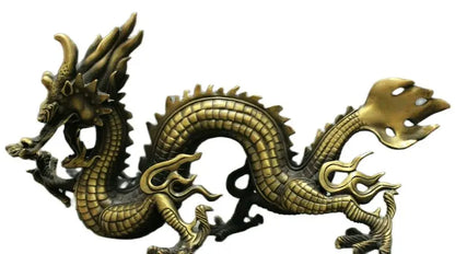 50cm  20" Chinese Year Zodiac Bronze Decoration FengShui Wealth Myth Fly Dragon Statue