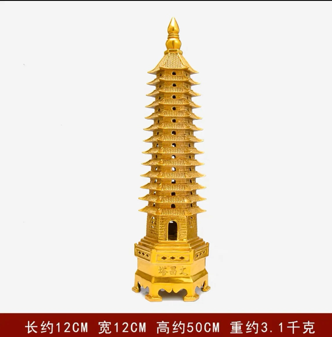 50cm large 2023 HOME Company FENG SHUI Effective protection exorcise evil spirits Town house COPPER WEN CHANG TA  Pagoda tower