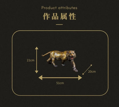 50cm large Limited Edition great master Original flash Jaguar tiger bronze Sculpture home office business animal TOP Ornament