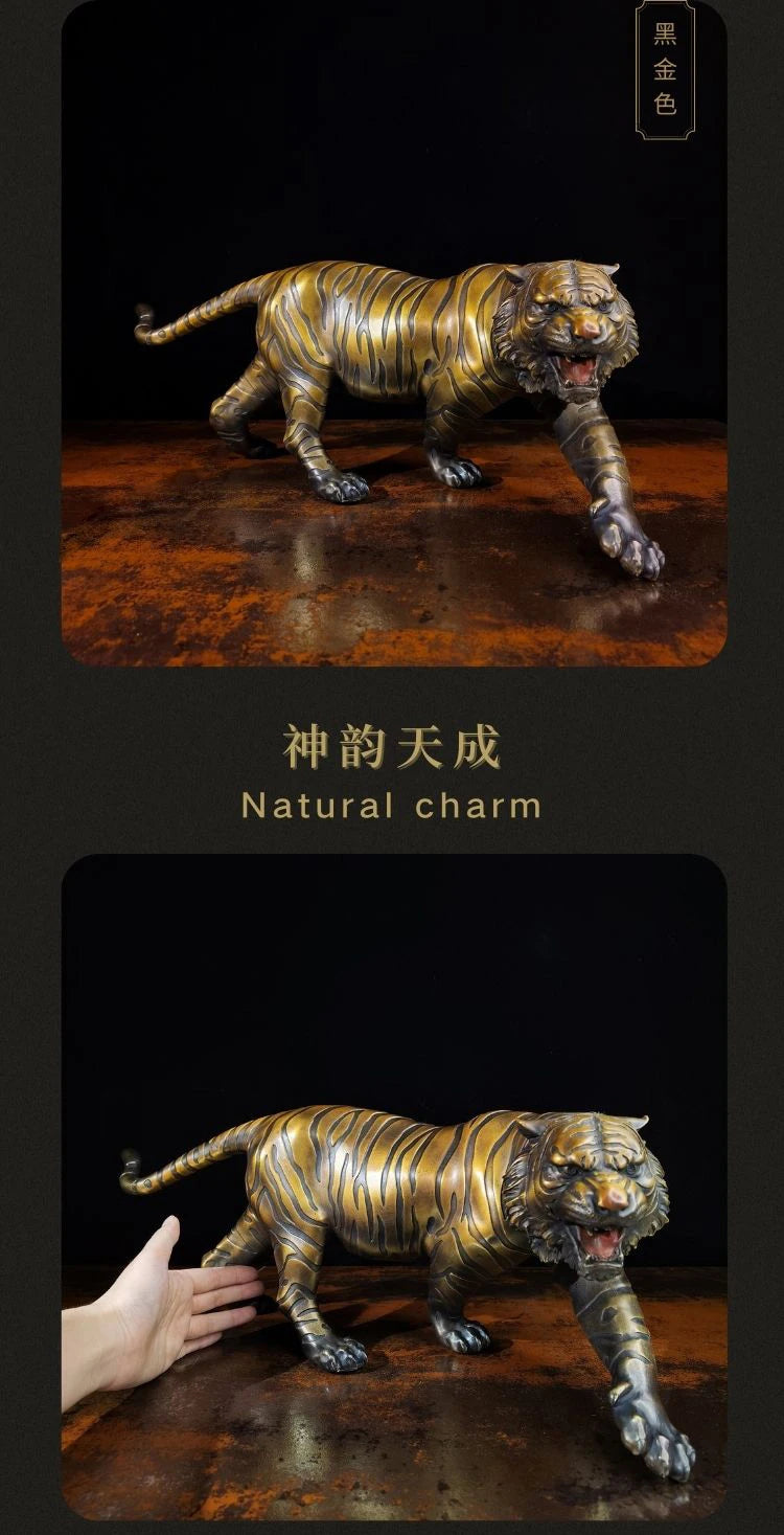50cm large Limited Edition great master Original flash Jaguar tiger bronze Sculpture home office business animal TOP Ornament
