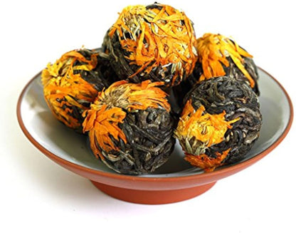 GOARTEA Puerh Tea Cake 250g / 8.8oz 2017 Year Raw Sheng Calendula Officinalis Bulang Mountain Yunnan Pu-erh Pu erh Puer Pu'er Tuocha Chinese Tea