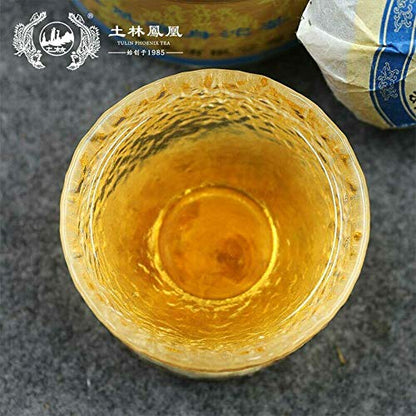 FullChea - Shen Puerh Tuocha - Tulin 2010 Aged Pu Erh Tea Loose Leaf - Raw Puerh From Yunnan - Aid Digestion (8.8oz / 250g)