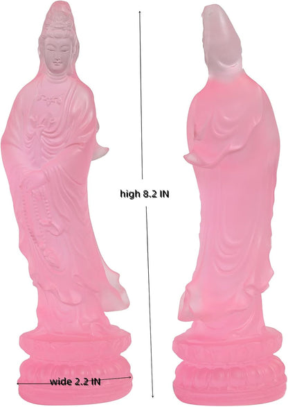 Transparent Guan Yin Statue - Handmade Resin Quan Yin Statues,Kwan Yin Statues,Quan Am Statue,Kuan Yin Statue,Guanyin Statue for Meditation Altar, Female Buddha Statue-Goddess of Mercy and Compassion