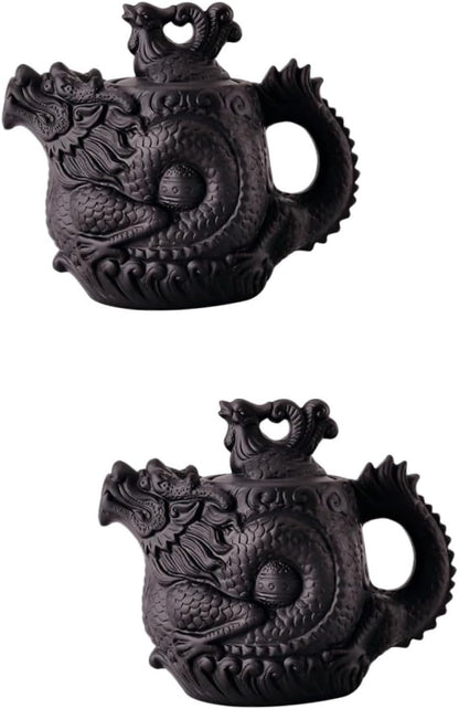 PRETYZOOM Dragon Phoenix Purple Clay Teapot Brass Teapot Tea Kettle Ceramic Zisha Teapot Purple Clay Tea Pot Frog Teapot Tea Pots for Loose Tea Exquisite Tea Pot Ceramics Office Japan