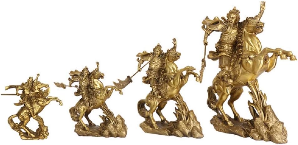 SMRTHMRT Brass Sculptures GuanGong Figure The Duke Guan Statue The God of Wealth Brass Statues Porch Decor for Home,Office Indoor&Outdoor (Medium)