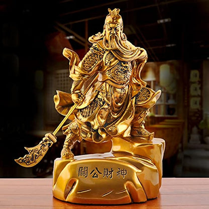 Lemail wig Gilt Copper Guan Public Guan Yu God of Wealth Guan Erye Living Room Home Decoration Ornaments Dedicated to Buddha statues鎏金铜关公关羽财神爷关二爷客厅家居装饰品摆件供奉佛像