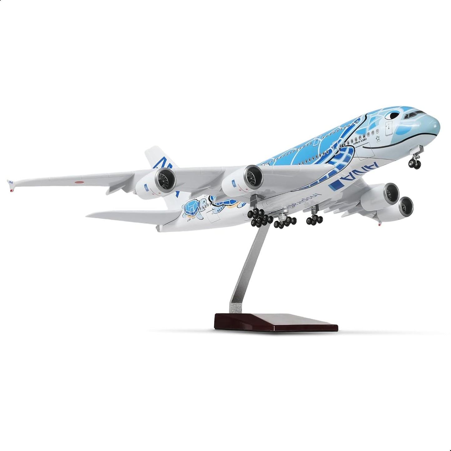 A380 Qatar 1/160 Large Scale Airplane Model - 18 inches Airbus A380 Die-cast Airplane with Stand for Aviation Enthusiasts Gifts or Decorations