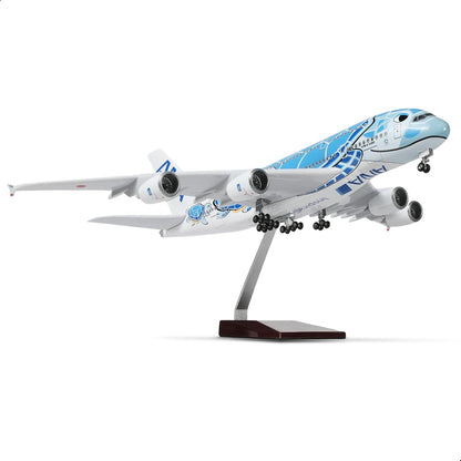 A380 Qatar 1/160 Large Scale Airplane Model - 18 inches Airbus A380 Die-cast Airplane with Stand for Aviation Enthusiasts Gifts or Decorations