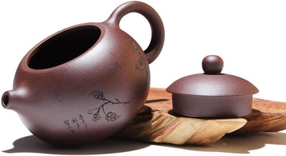 CHUNCIN - Travel Tea Set Portable Kung fu zisha Tea Set with Purple Clay Healthy Teapot and Cup Green Tea Pu Erh Black Tea Oolong Longjing Tea Ware Good Business Gifts,Brown