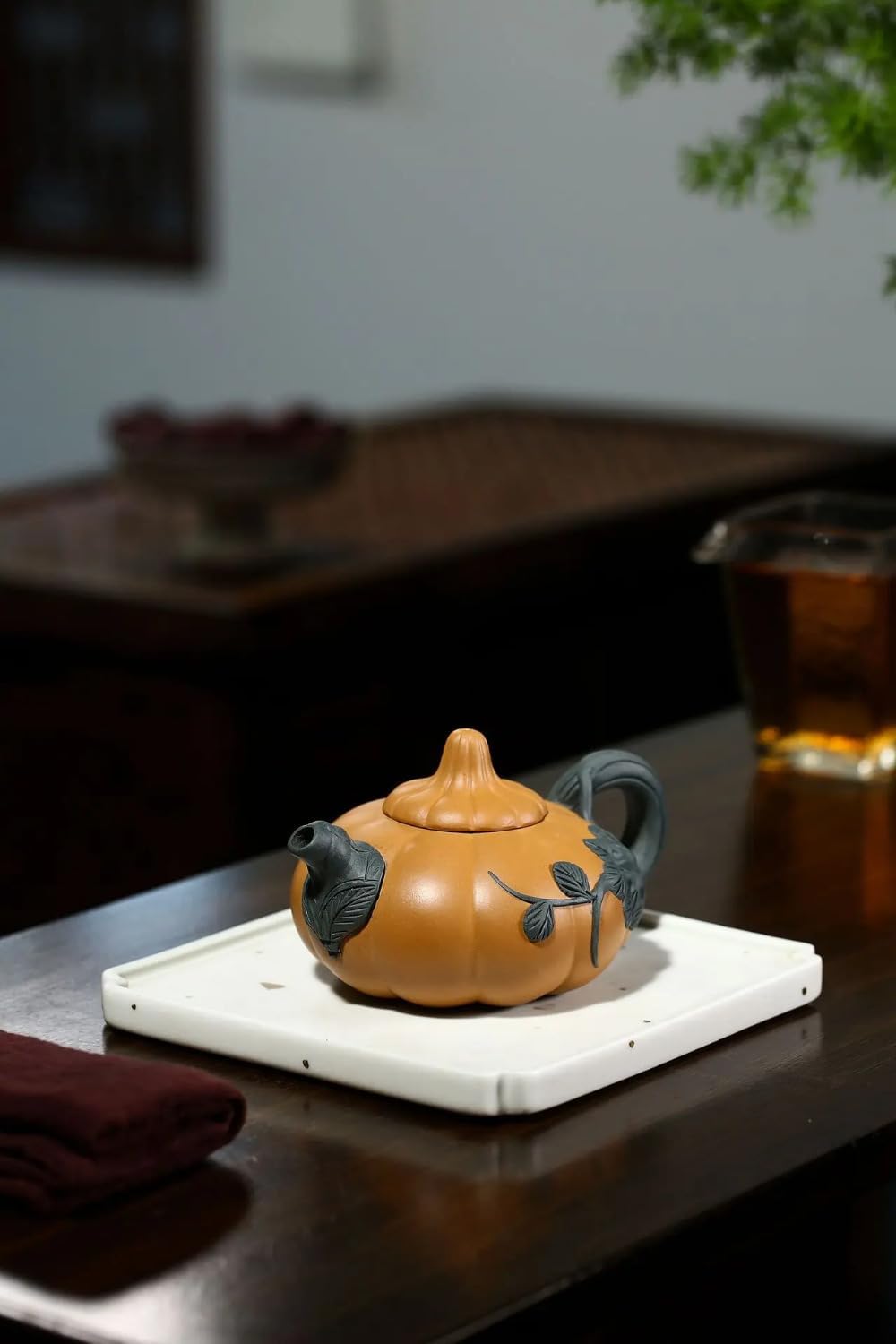 180ml Creative Handmade Pumpkin Pot Chinese Yixing Purple Clay Tea Pot Zisha Tea Set