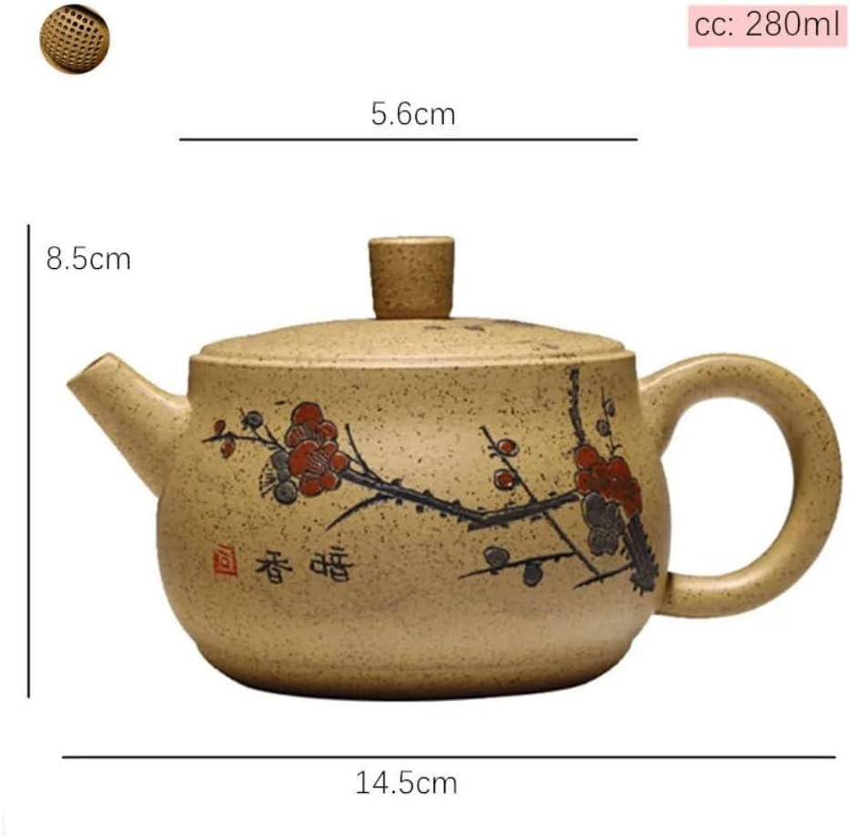 280ml Purple Clay Tea Pot Handpainted Plum Blossom Beauty Teapot Zisha Tea Set