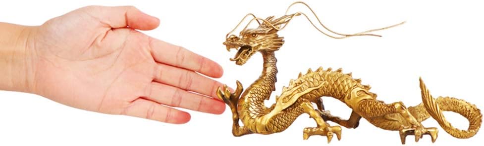 Chinese Feng Shui Dragon Brass Statue sculpture Home Office Decoration Tabletop Decor Ornaments for Wealth and Success Good Lucky Gifts