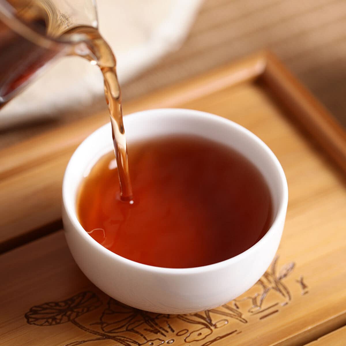 357g Ripe Tea Puer Cooked Puerh Tea Cake Brown Ancient Trees Tea Yunnan Menghai