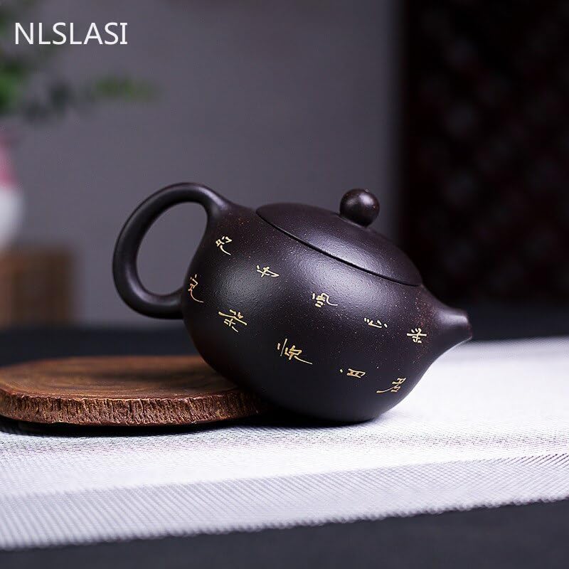 190ml Xishi Zisha teapot handmade gold black sand teapot authentic kettle tea ceremony supplies