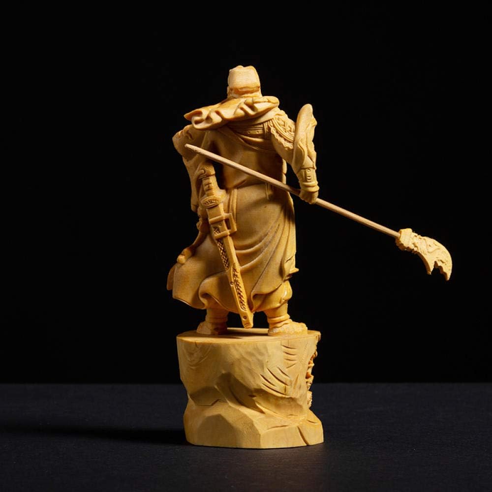 Statue and Figurines Home Guan Gong with Yu Wood Hero Statue Wall Decorate Crafts Erye