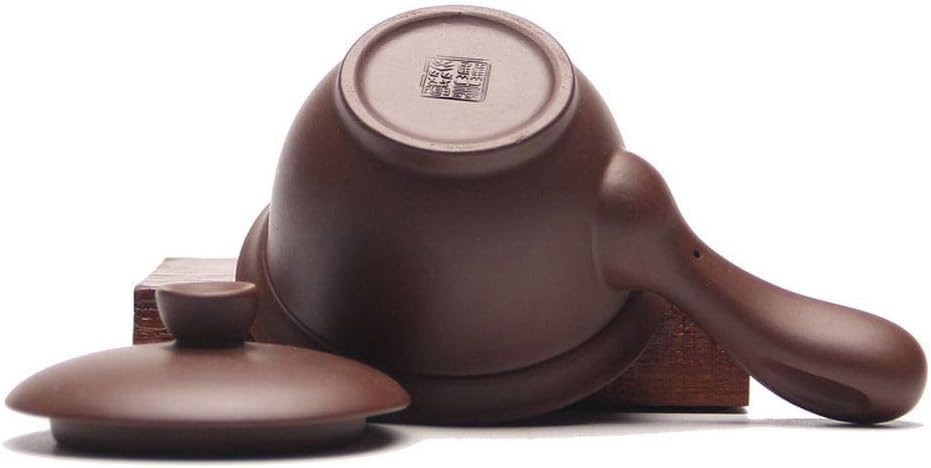 Yixing Zisha Clay Brown Side Handle Gaiwan Shaped Teapot with Filter 150ml