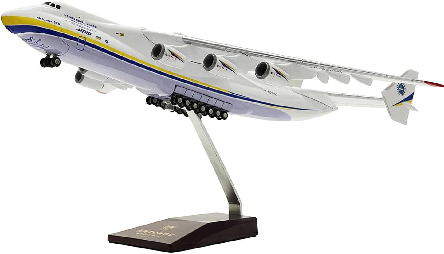 1/200 Scale Antonov An225 Aircraft Model 16.5 Inches Replica Ukrainian Transport Plane Model with Opening Cargo Bay and an Airport Mat Ideal Gift and Display