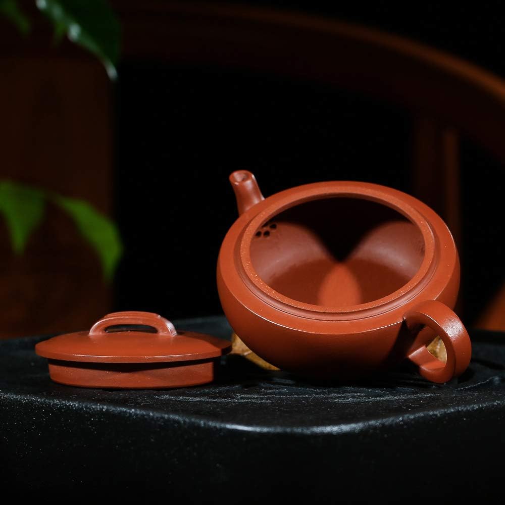 SILINE Zisha Tea Pot Set,Master Handmade Genuine Yixing Clay Teapot 5.4 Oz with 2 Cups (Hanwan,Zhuni Clay)