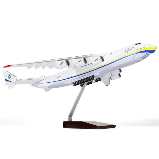 1/200 Mriya Antonov 225 Openable Cabin Airplane Model with Stand, 17 inch L AN-225 Cargo Plane Model Kit for Adult Military Aircraft Enthusiasts Collectibles or Gift