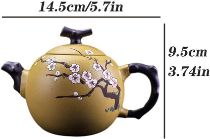 Teapot 250ML Small Zisha Teapot Hand-painted Plum Pattern Teapot Handmade Teapot Delicate Teapot Tea Set Tea Kettle