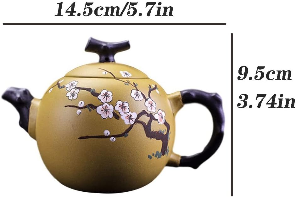 Tea Kettle 250ML Small Zisha Teapot Hand-painted Plum Pattern Teapot Handmade Teapot Delicate Teapot Tea Set Loose Leaf Tea Maker