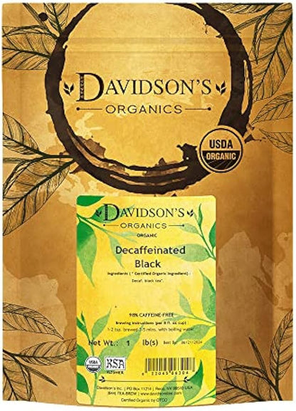 Davidson's Organics, Decaffeinated Black, Loose Leaf Tea, 16-Ounce Bag