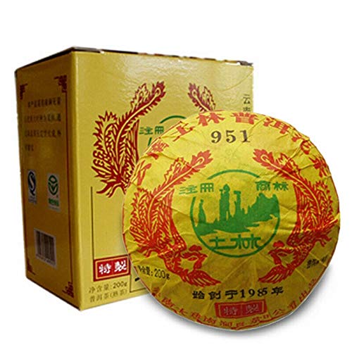 FullChea - Ripe Puerh Tuocha 951 - Tulin 2008 Aged Pu Erh Tea Loose Leaf - Shu Puerh From Yunnan - Calming Tea - 7.05oz / 200g