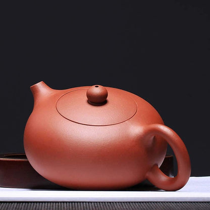 Teapot 6.7Oz Chinese Yixing Zisha Clay Xishi Pot Kungfu Kettle Ball Hole Filter Loose Tea (Red)