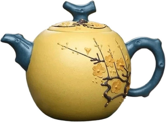 Sweden Handpainted Plum Blossom Teapot Yixing Purple Clay Tea Pot Section Mud Filter Kettle Zisha Tea Set 260ml