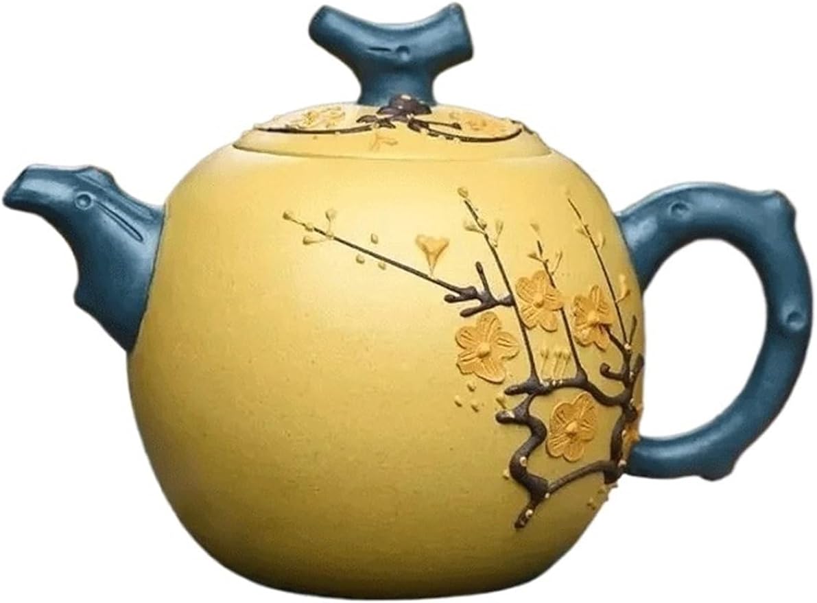 Sweden Handpainted Plum Blossom Teapot Yixing Purple Clay Tea Pot Section Mud Filter Kettle Zisha Tea Set 260ml