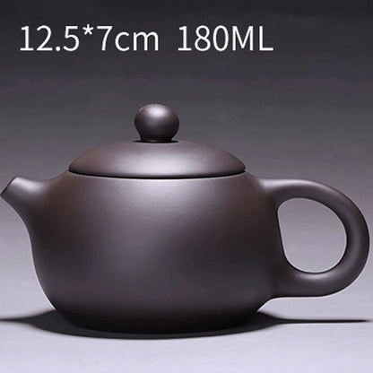 VEDEXA Teapots Teapot 6.3oz/180ml,Genuine Black Clay Zisha Classics Pot Infusers Tea,suitable for Bulk Tea，scented Tea