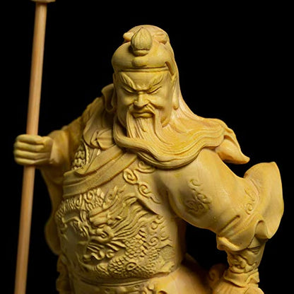 AURH Door Guan Gong Figurine Guan Yu Statue Wood Statue Home Decors Room Solid Wood History Figures Lucky Gift TIANMINJIEDM (Size : 16CM)