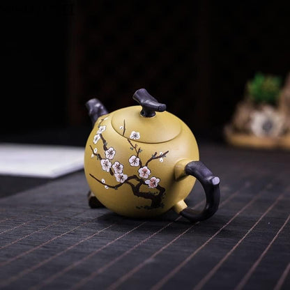 Teapot 250ML Small Zisha Teapot Hand-painted Plum Pattern Teapot Handmade Teapot Delicate Teapot Tea Set Tea Kettle
