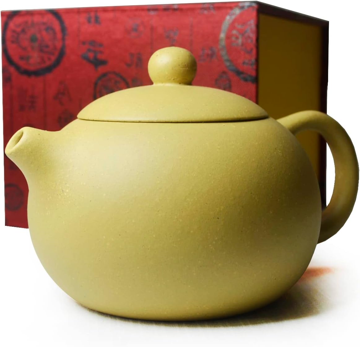 Teapot 220ml Chinese Zisha Clay Yellow Xishi Pots Huangduan Ball Filter Infuser for Loose Tea (Middle capacity)