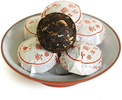 Puerh Tea Cake 20Pcs / 4.23oz 2015 Year Ripe Shu Gongju Tribute Chrysanthemum Flower - Yunnan Pu-erh Pu erh Puer Pu'er Chinese Tea - Mini Tuocha