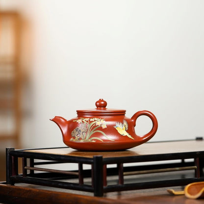 SILINE Yixing Clay Teapot 9 Oz/270ml,Chinese Officially Certified Master Handmade Zisha Tea Pot Collection (Bian XiShi,Zini Purple Clay)