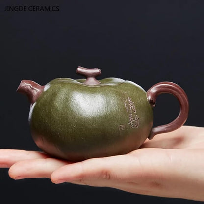 150ml Master Handmade Zisha Green Mud Tea Set Tea Pot Chinese Filter Kettle