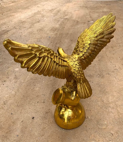 51CM large 2023 HOME Company TOP decoration Recruit money wealth good luck Success Auspicious gold Eagle Falcon hawk copper