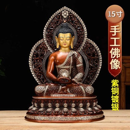 51CM large Buddhism Tibet Nepal temple top high grade Worship purple bronze buddha statue Amitabha Shakyamuni Medicine  buddha