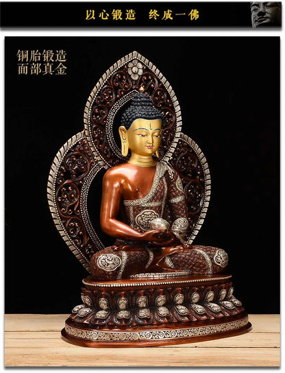 51CM large Buddhism Tibet Nepal temple top high grade Worship purple bronze buddha statue Amitabha Shakyamuni Medicine  buddha