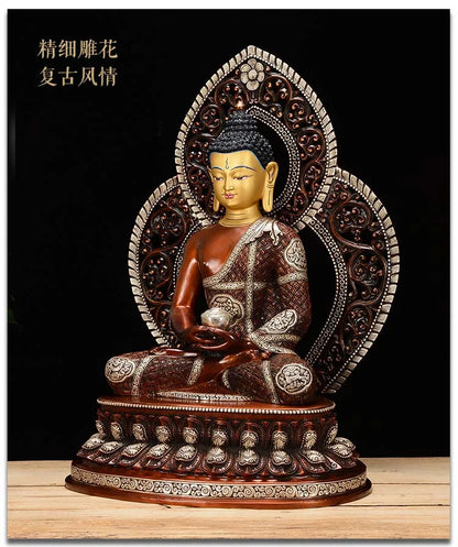 51CM large Buddhism Tibet Nepal temple top high grade Worship purple bronze buddha statue Amitabha Shakyamuni Medicine  buddha