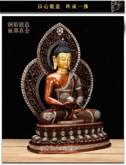 51CM large Buddhism Tibet Nepal temple top high grade Worship purple bronze buddha statue Amitabha Shakyamuni Medicine  buddha