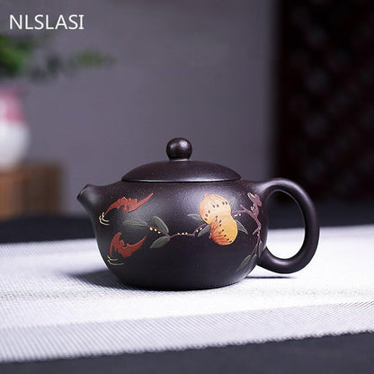 190ml Xishi Zisha teapot handmade gold black sand teapot authentic kettle tea ceremony supplies