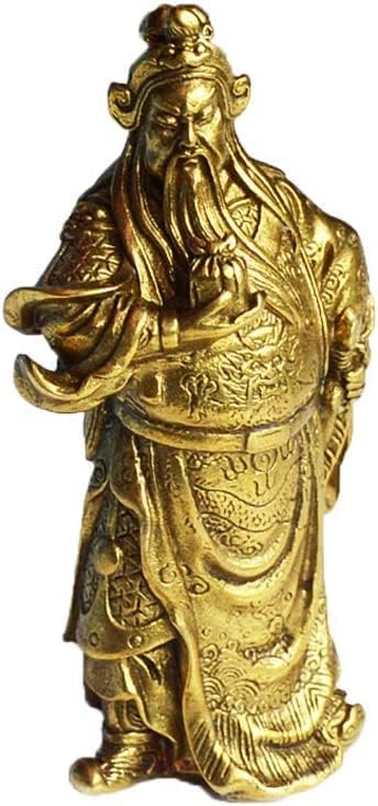 Feng Shui Chinese General Guan Yu Warrior Figurines Kwan Kung Kong Statue Brass Hero Warrior GUAN YUNCHANG Fortune Protection Collection Art Culture Decor (Style A)