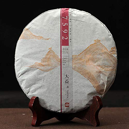 Yunnan Menghai Dayi 7592 1401 Chi Tse Beeng Ripe Shu Cooked Puer Pu Er Tea 357g Shou Pu-erh Tea Pu-er