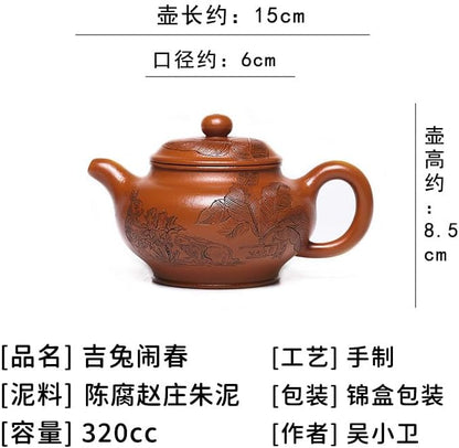 Handmade Zisha Teapot, Chinese Yixing Purple Clay Tea Pot 320cc,Chinese Kungfu Brew Infuser Loose Leaf Tea