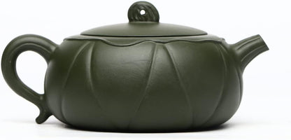 SILINE Zisha Teapot 10 Oz/300cc,Chinese Yixing Green Clay Handmade Teapot,Brew Filter Kung Fu Loose Leaf Tea Maker