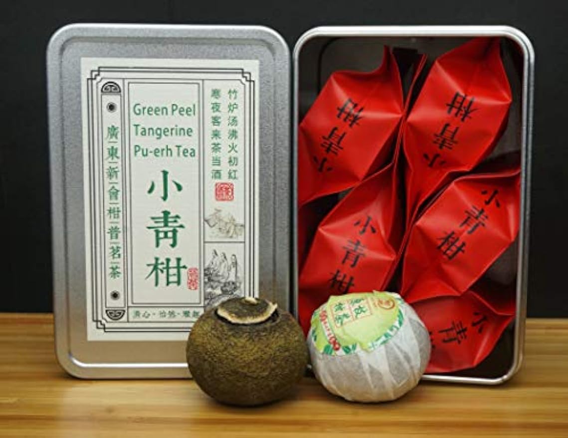Green Orange Peel Pu-erh Tea.小青柑.Tangerine Peel Pu-erh Tea.XiaoQingGan 柑普茶丨Tea Box.Independent packing丨From GuangDong XinHui丨正宗广东新会小青柑.陈皮普洱茶