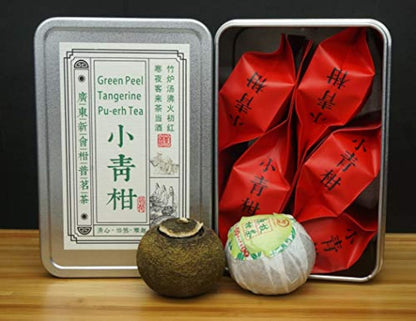 Green Orange Peel Pu-erh Tea.小青柑.Tangerine Peel Pu-erh Tea.XiaoQingGan 柑普茶丨Tea Box.Independent packing丨From GuangDong XinHui丨正宗广东新会小青柑.陈皮普洱茶
