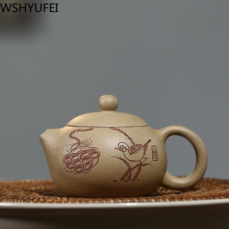 Zisha teapot Zisha Xishi pot famous handmade beauty raw ore purple mud custom Chinese tea set 120ml